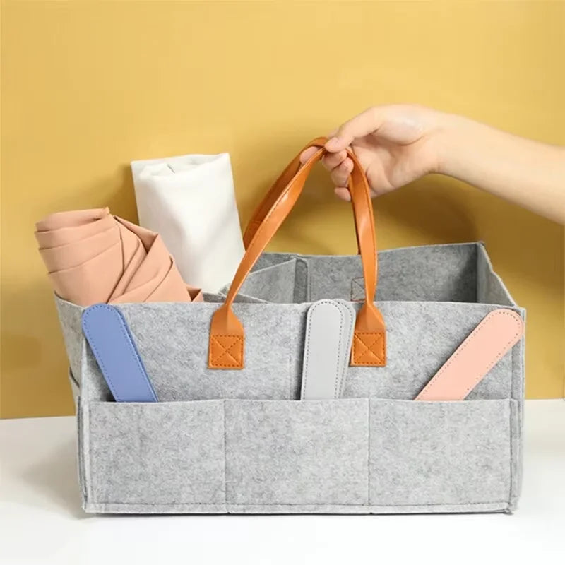 Baby Stroller Accessories Mom Tote Bag Foldable Storage Baby Diaper Hanging Bag Thickened Portable Mom Cart Portable Diaper Bag