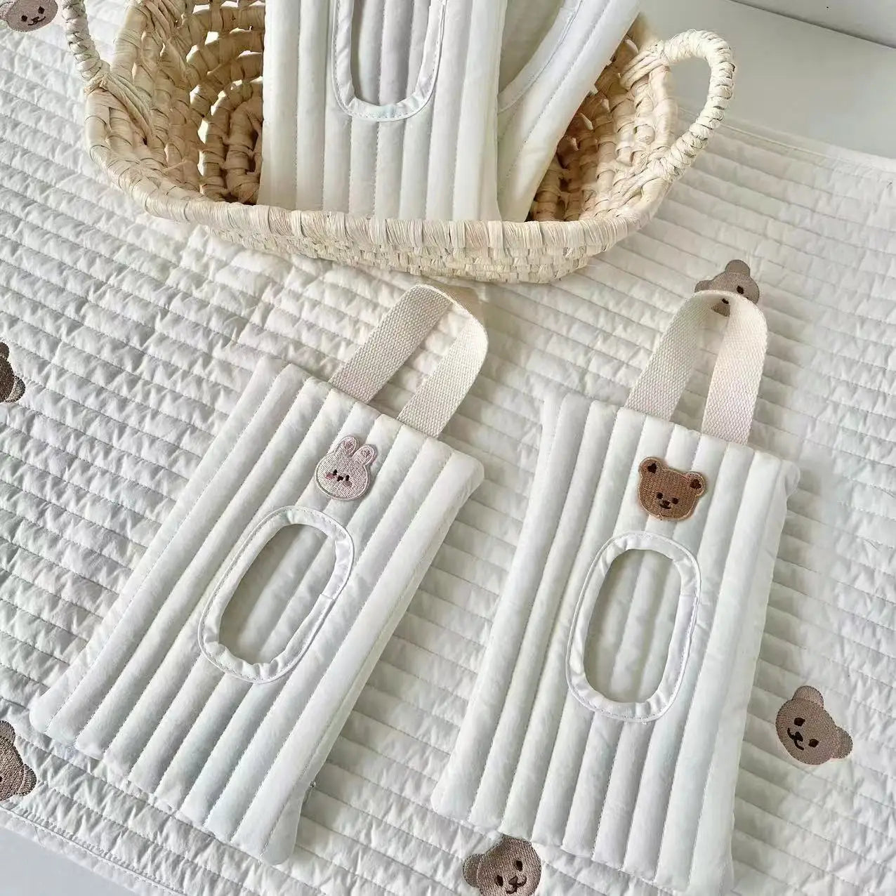 Portable Baby Tissue Box Wet Wipes Case Flip Cover Car Stroller Hanging Bag Paper Holder Storage Removable Napkin Storage Box